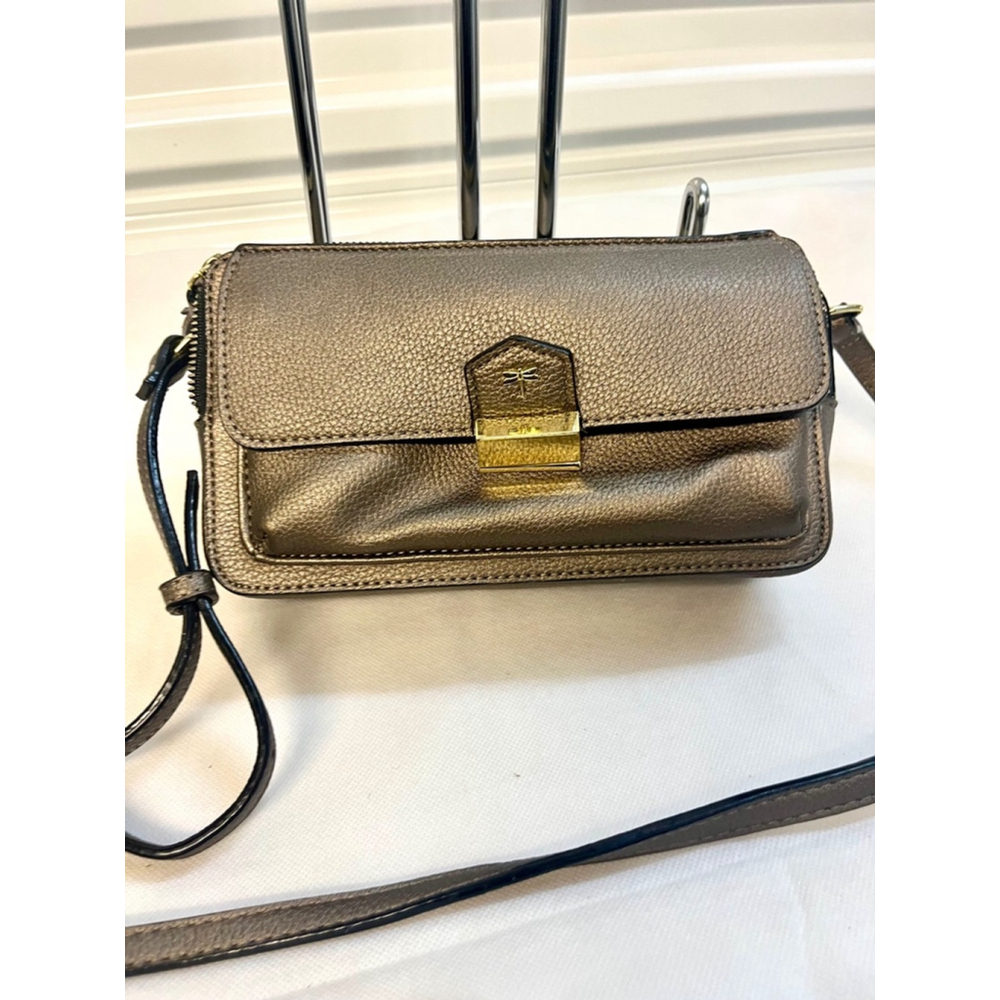Kate Landry Metallic Gold Charlie Crossbody Bag Small